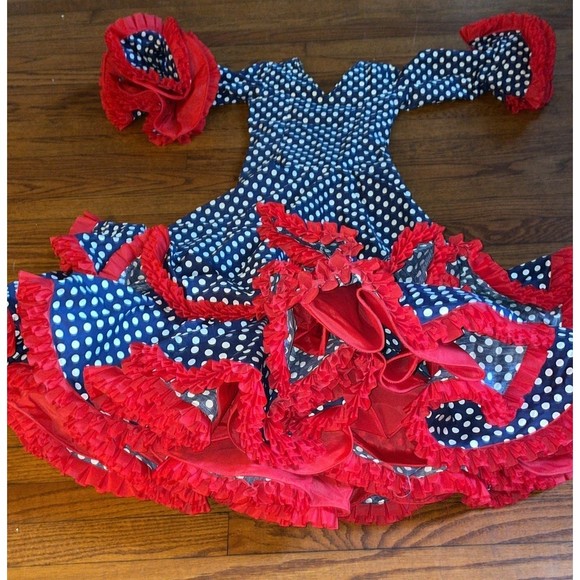 Vintage Confecciones Roal Sevilla Flamenco Spanish Ballroom Costume XXS(5 1/2 - Picture 3 of 9